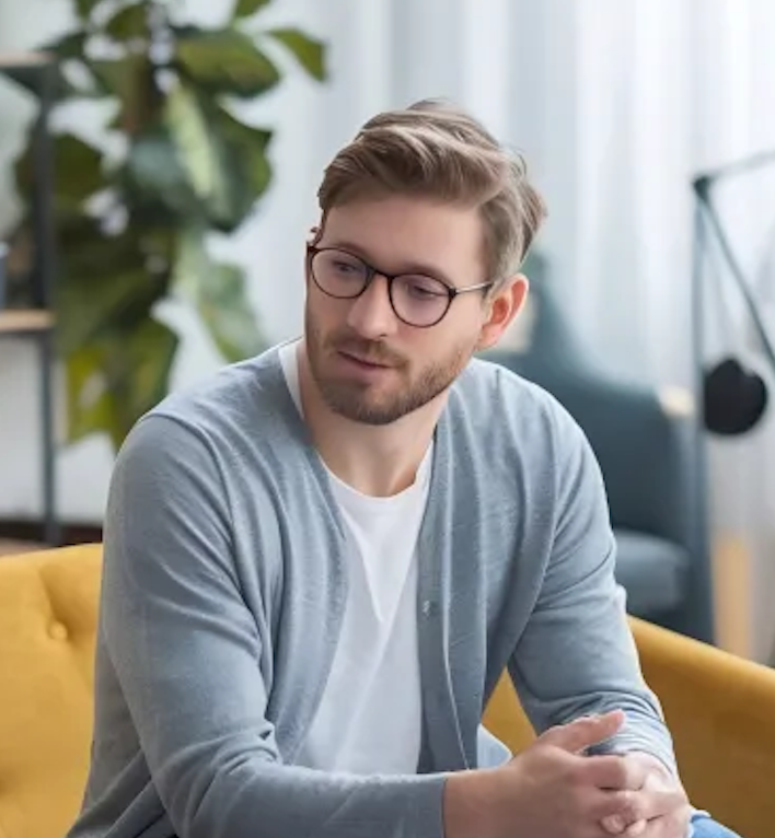 A calm, focused therapy session for individual counseling